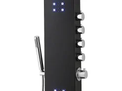 Thermostatische Douchekolom Met Massagestralen, Ledverlichting En Bluetooth - L20 X H165 Cm - Zwart - Chakra V