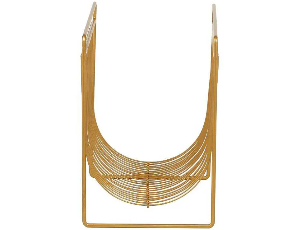 Tijdschrifthouder Met Draadstructuur - L36 X D23 X H33 Cm - Goudkleurig - Poliara