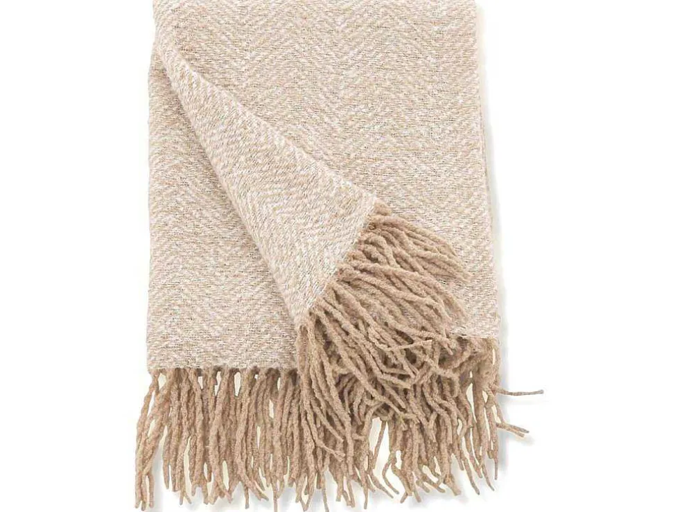 Toby Plaid 170X130Cm Beige, Wit.