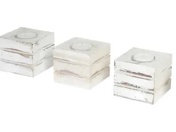 Tolve Theelichthouder (Set Van 3), Wit