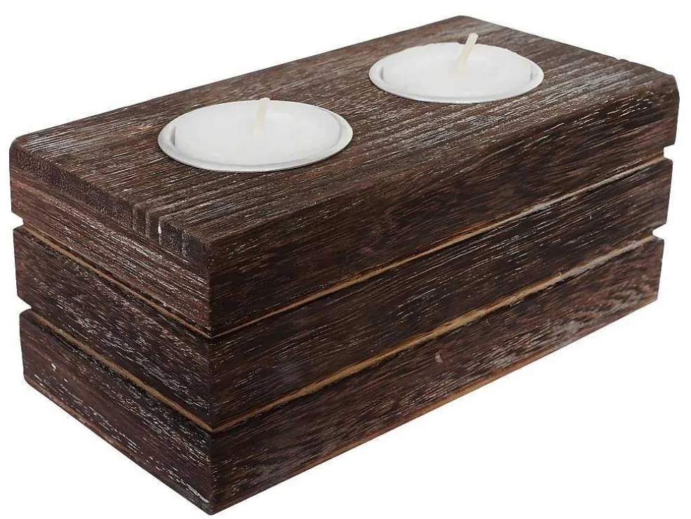 Tolve Theelichthouderset (3 Stuks), Bruin