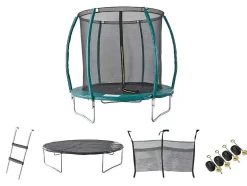 Trampoline Met Binnenbeschermingsnet, Ladder, Hoes En Verankeringsset - D.244 Cm - Wallaby
