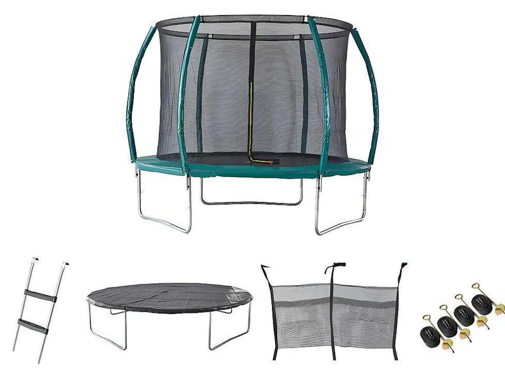Trampoline Met Binnenbeschermingsnet, Ladder, Hoes En Verankeringsset - D.305 Cm - Wallaby