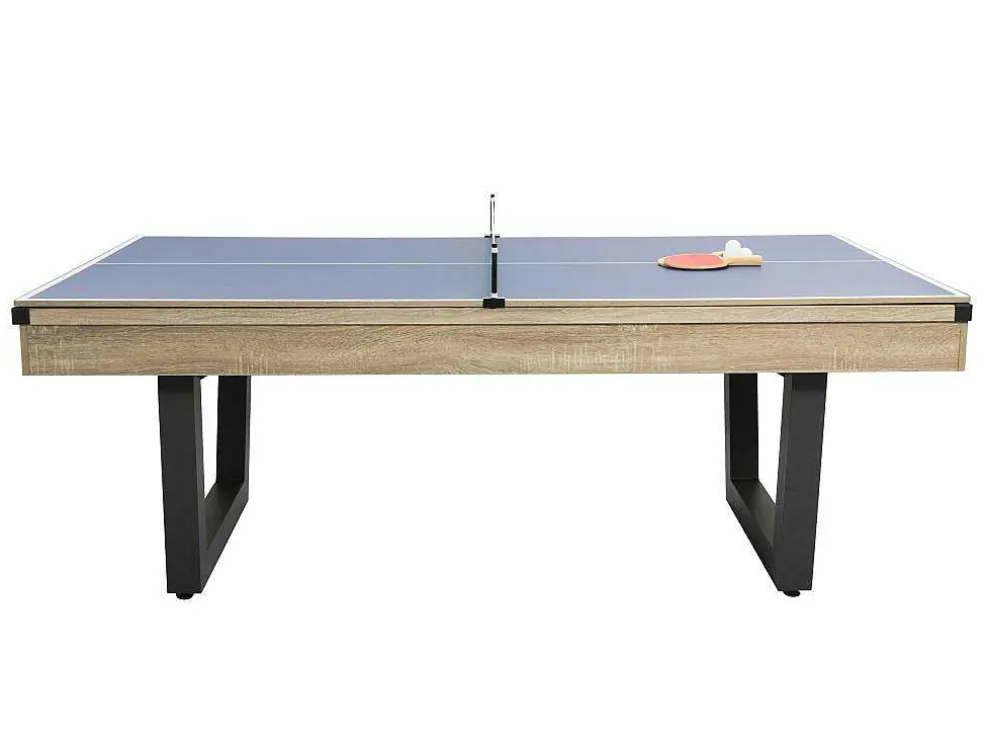 Transformeerbare Tafel - Biljart & Pingpong - Licht Naturelkleurig En Zwart - L213,4 X B111,8 X H78,5 Cm - Melian