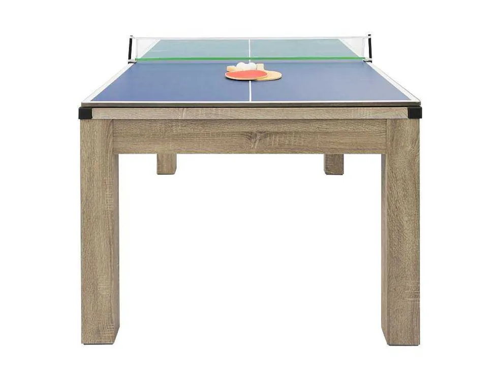 Transformeerbare Tafel Biljart & Pingpong - Licht Naturelkleurig - L182 X B102 X H80 Cm - Henk