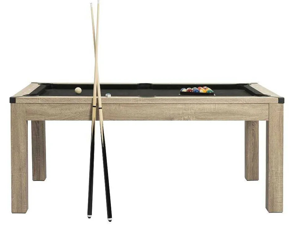 Transformeerbare Tafel Biljart & Pingpong - Licht Naturelkleurig - L182 X B102 X H80 Cm - Henk