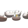 Tuin Loungeset Van Karamel Gevolchten Hars - Zitbank & 2 Fauteuils & Salontafel - Whiteheaven