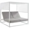 Tuinbed Met Baldakijn Van Aluminium - Wit En Grijs - Livadis Van Mylia