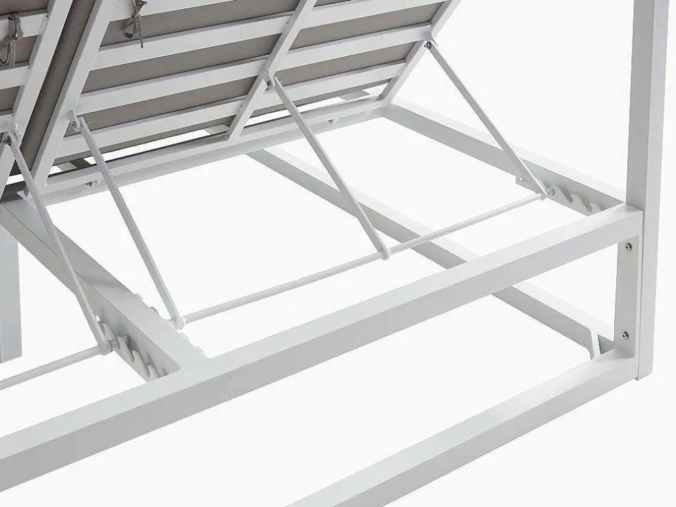 Tuinbed Met Baldakijn Van Aluminium - Wit En Grijs - Livadis Van Mylia