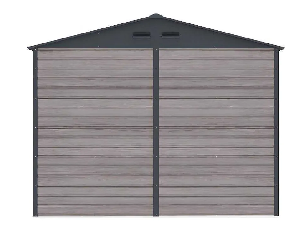 Tuinhuisje Van Gegalvaniseerd Staal Met Houteffect Adelmo - Grijs - 5,40 M