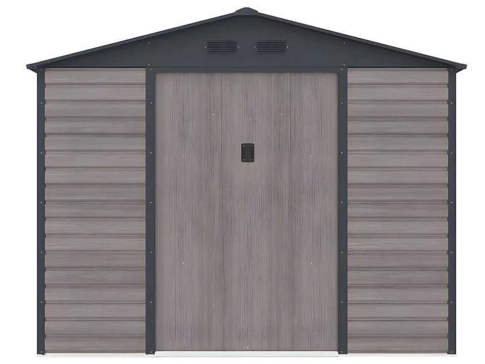 Tuinhuisje Van Gegalvaniseerd Staal Met Houteffect Adelmo - Grijs - 5,40 M