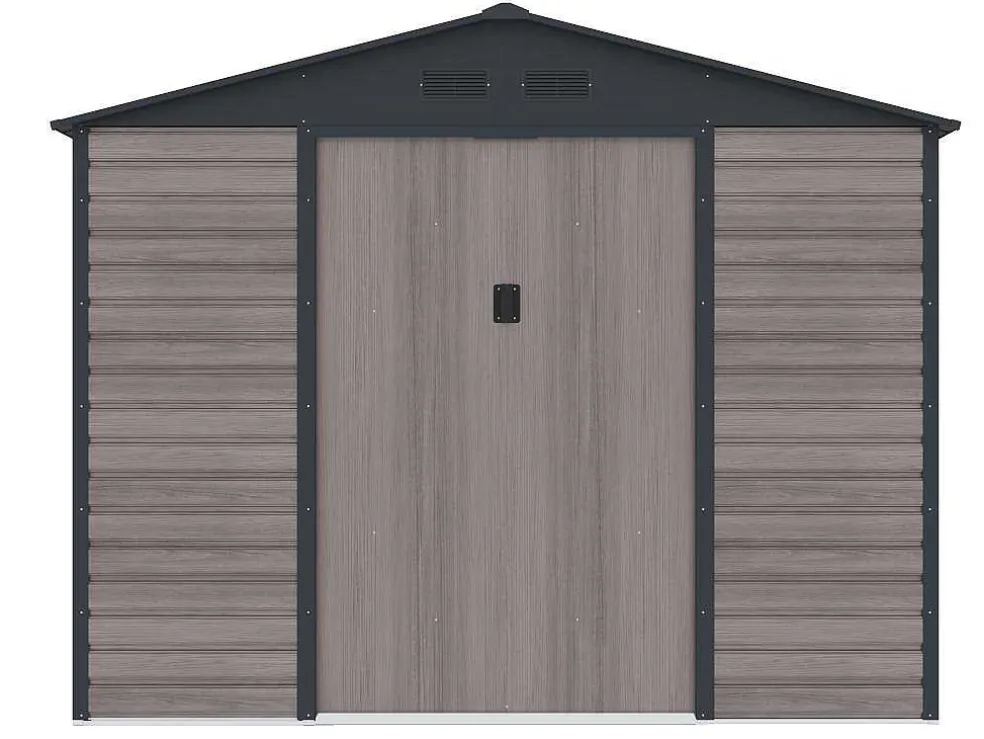 Tuinhuisje Van Gegalvaniseerd Staal Met Houteffect Adelmo - Grijs - 8,94 M