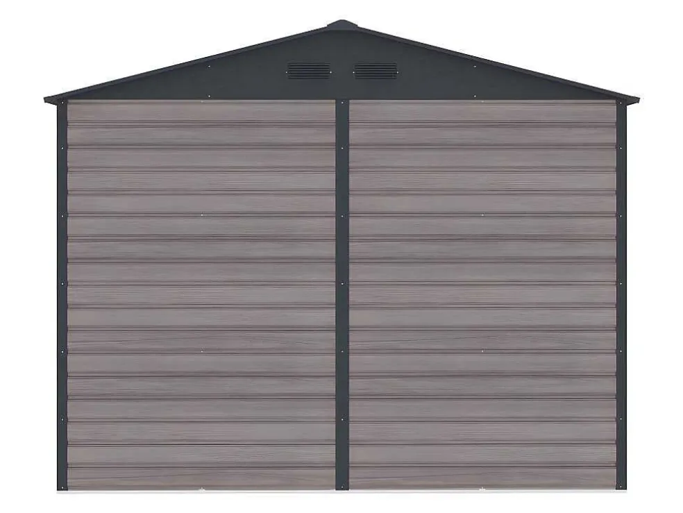 Tuinhuisje Van Gegalvaniseerd Staal Met Houteffect Adelmo - Grijs - 8,94 M
