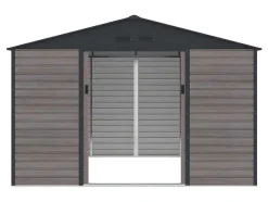 Tuinhuisje Van Gegalvaniseerd Staal Met Houteffect Adelmo - Grijs - 10,98 M