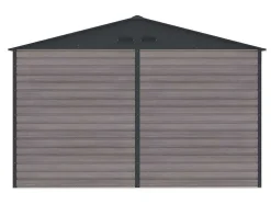 Tuinhuisje Van Gegalvaniseerd Staal Met Houteffect Adelmo - Grijs - 10,98 M
