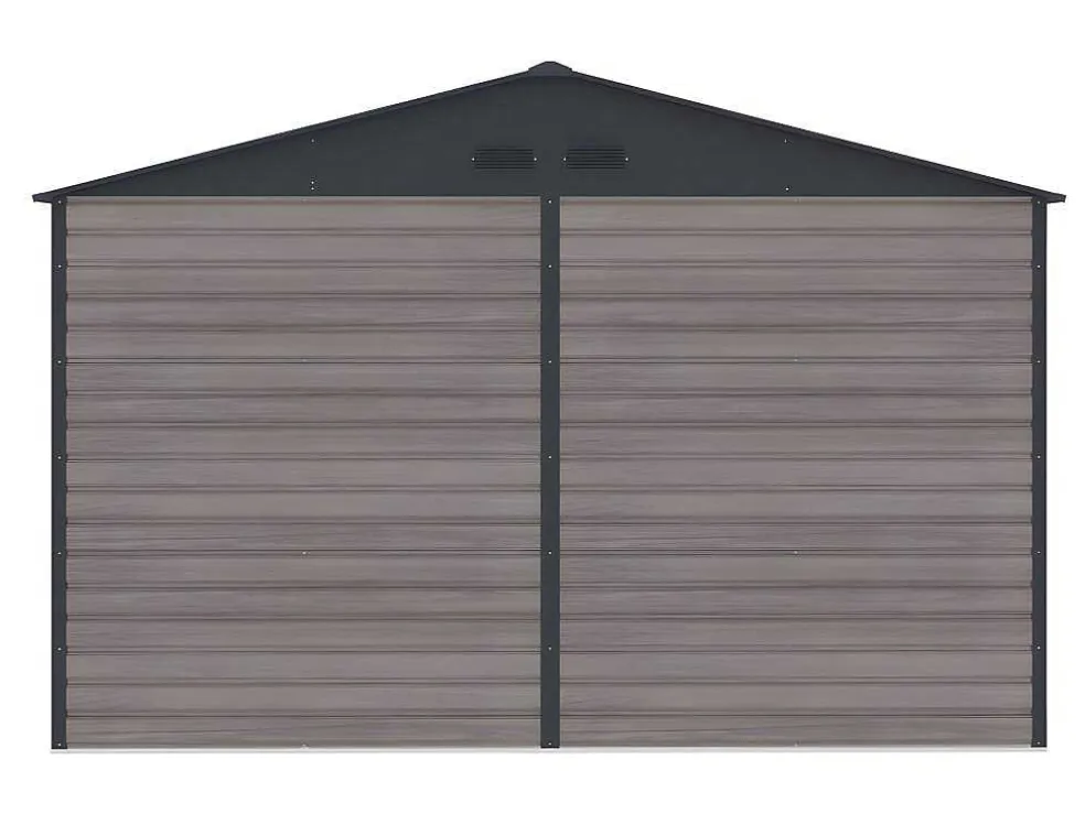 Tuinhuisje Van Gegalvaniseerd Staal Met Houteffect Adelmo - Grijs - 10,98 M