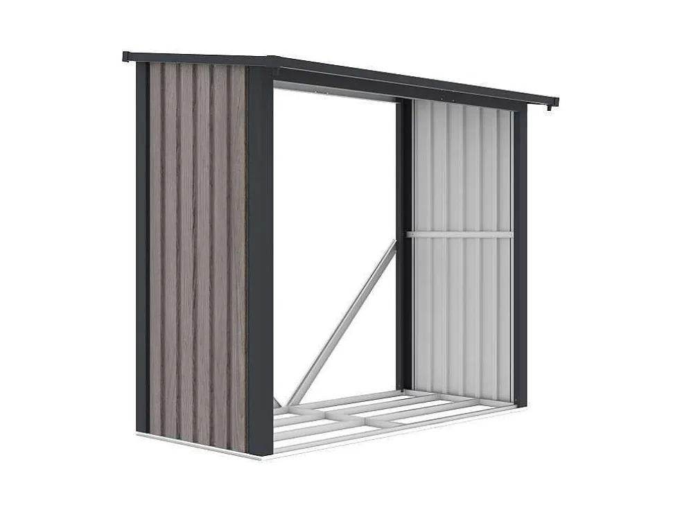 Tuinhuisje Van Verzinkt Staal Met Houteffect 1,98 M3 - 2 Kub - B182 X D89 X H156 Cm - Birwood