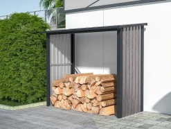 Tuinhuisje Van Verzinkt Staal Met Houteffect 1,98 M3 - 2 Kub - B182 X D89 X H156 Cm - Birwood