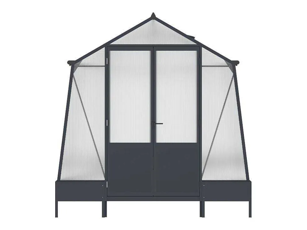 Tuinkas Van Polycarbonaat 9,1 M Met Grondplaat- Antraciet - Asarina