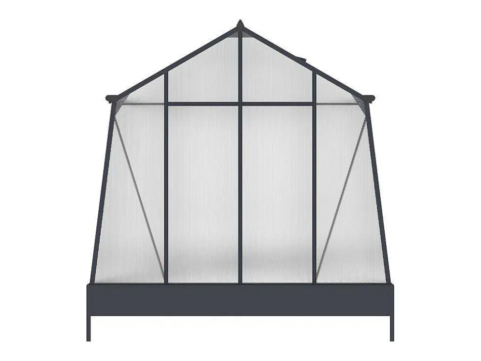 Tuinkas Van Polycarbonaat 9,1 M Met Grondplaat- Antraciet - Asarina