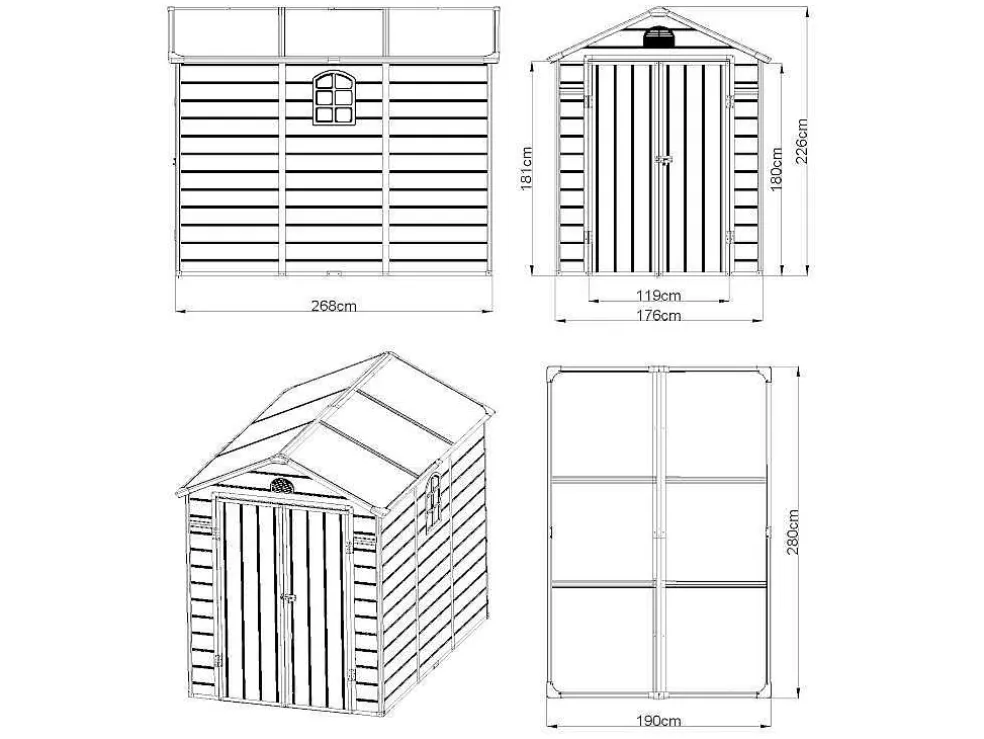 Tuinschuur Van Hars Cesio - Grijs - 5,32M