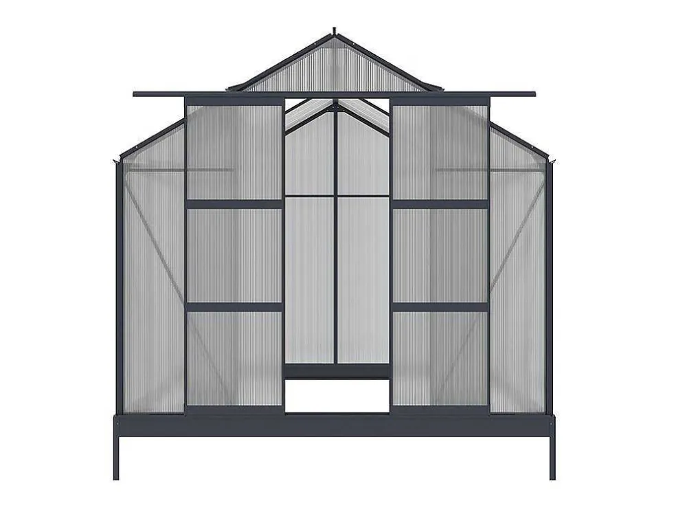 Tuinserre Van Polycarbonaat Anissa Met Basis - 5,9 M - Antraciet