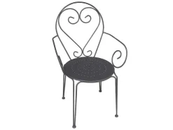 Tuinset Met Tafel En 4 Stoelen Van Metaal Met Smeedijzer Aspect - Antraciet - Guermantes