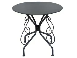 Tuinset Met Tafel En 4 Stoelen Van Metaal Met Smeedijzer Aspect - Antraciet - Guermantes