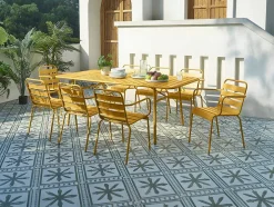Tuintafel D160 Cm Van Metaal - Mosterdgeel - Mirmande Van Mylia
