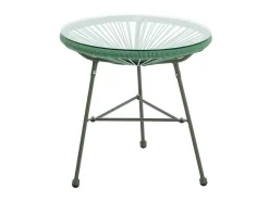 Tuinzithoek Van Gevlochten Harsdraden: Twee Fauteuils, Een Bank En Een Tafel - Kaki - Alios Iii Van Mylia
