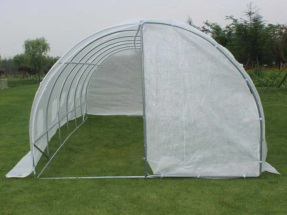 Tunnelkas Met Structuur Van Gegalvaniseerd Staal En Deur 18 M - L600 X B300 X H200 Cm - Alocasia