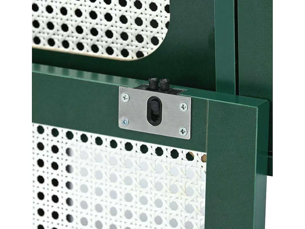 Tv-Meubel 160 Cm - 2 Rotan Schuifdeuren En 2 Lades - Groen