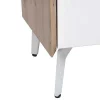 Tv-Meubel Met 4 Lades En 2 Nissen - Mdf & Metaal - Witgelakt & Naturelkleur - Cayana