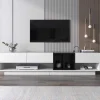 Tv-Meubel Van 190 Cm - 3 Laden En 4 Nissen - Spaanplaat - Kleuren Wit En Zwart