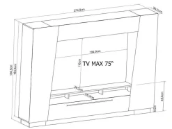 Tv-Wandmeubel Chace Met Opbergruimte - Witgelakt Mdf