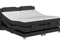 Tweepersoons Boxspring Met Elektrische Bedbodem + Matras En Dekmatras Castel Van Palacio - 2X90X200Cm - Antraciet