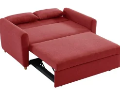 Tweezits Bedbank Van Stof Ayla - Rood
