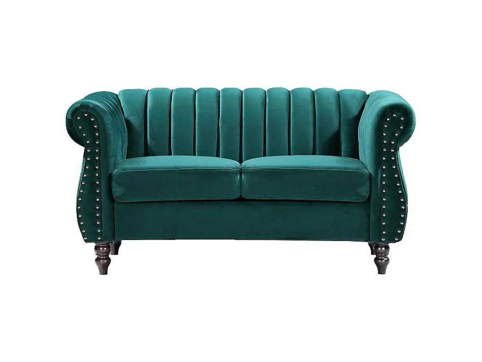 Tweezits-Chesterfield-Bank Van Smaragdgroen Velours Trumbo