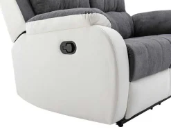 Tweezits-Relaxbank Van Microvezel En Grijs En Wit Kunstleer Brody