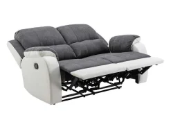 Tweezits-Relaxbank Van Microvezel En Grijs En Wit Kunstleer Brody