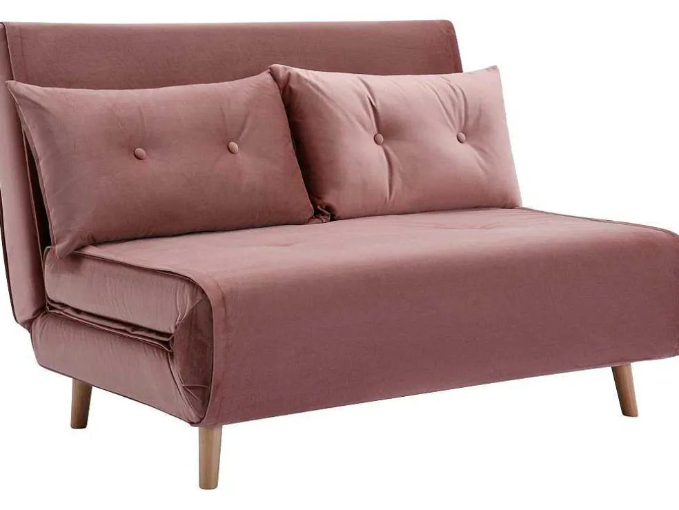 Tweezitsslaapbank Van Poederroze Velours Uribia