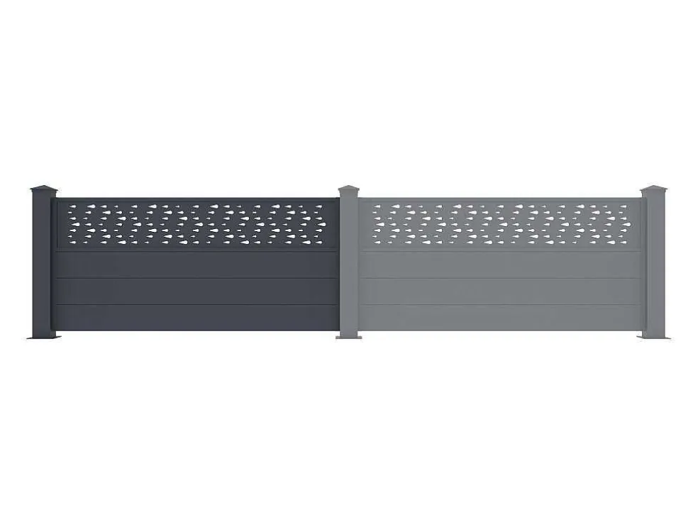 Uitbreiding Voor Het Hek H89 X L178,3 Cm In Donkergrijs Aluminium Met Motieven - Bazio