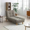 Uitklapbare Chaise Longue Van Taupegrijze Stof Esteban