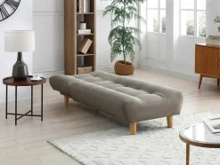 Uitklapbare Chaise Longue Van Taupegrijze Stof Esteban