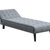 Uitklapbare Chaise Longue Bayou Van Stof - Grijs En Zwarte Paspel