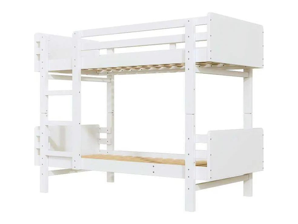 Uitneembaar Stapelbed 2 X 90 X 190 Cm Met Ladder - Massief Hout - Wit