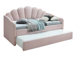 Uitschuifbaar Bed 2 X 90 X 190 Cm - Velours - Roze - Elusia