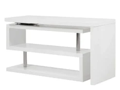Uitschuifbaar Bureau Nicephore Ii - Wit Gelakt Mdf - Draaiend Blad 360°