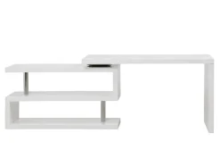 Uitschuifbaar Bureau Nicephore Ii - Wit Gelakt Mdf - Draaiend Blad 360°