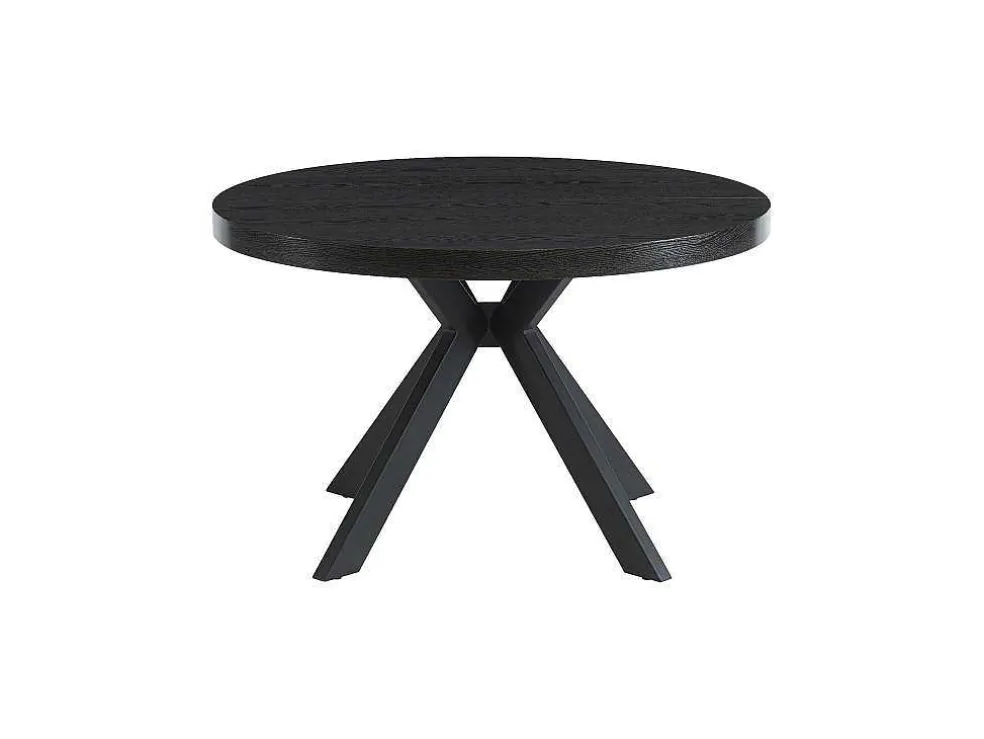 Uitschuifbare Eettafel 4 Tot 8 Personen Mdf En Staal Zwart Komoni